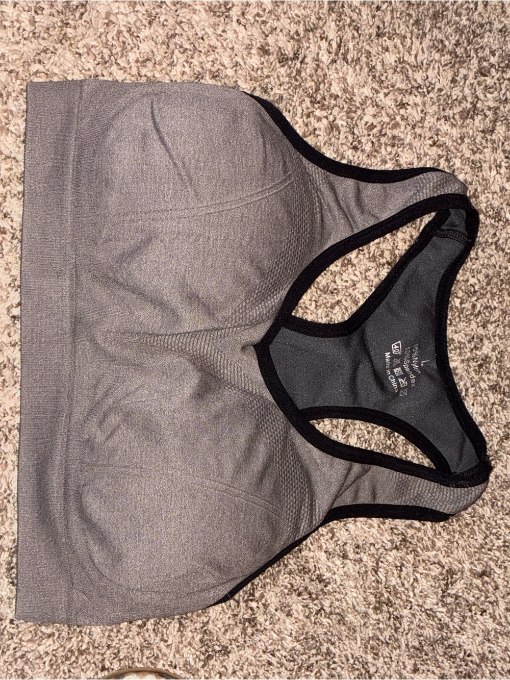 Gray Seamless Racerback Sports Bra - Women Intimates